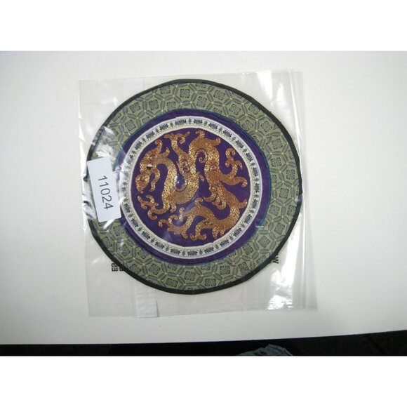 Dragon Vintage Asian Chinese Embroidered Silk Art Floral Panel Handmade Textile - Picture 6 of 6